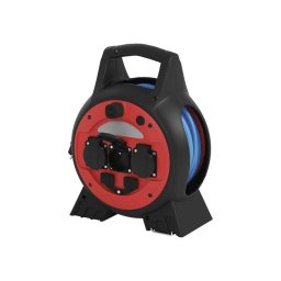 Cabo extensão em carretel 3x20m vermelho/preto IP44