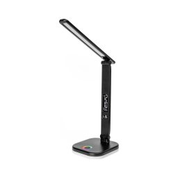 LED RGBW Candeeiro regulável com carregamento sem fios, ecrã, Porta USB 6W/5V 3000-6500K preto