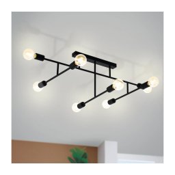 Eglo 98035 - Candelabro integrado BELSIANA 8xE27/40W/230V preto antigo