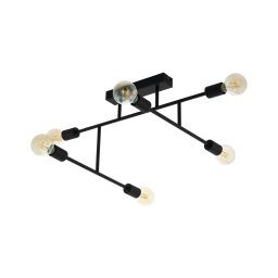 Eglo 98034 - Candelabro integrado BELSIANA 6xE27/40W/230V preto antigo