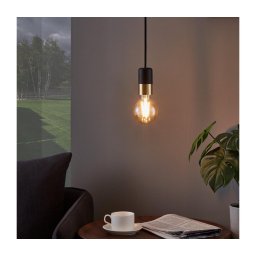 Eglo 31075 - Candelabro suspenso CALARI 1xE27/40W/230V preto/dourado
