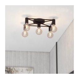 Eglo 43721 - Iluminação de teto SPEKE 5xE27/40W/230V preto