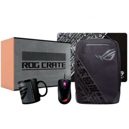 Bundle Asus ROG CRATE Mochila BP1501G + Rato ROG Keris + Tapete + Caneca