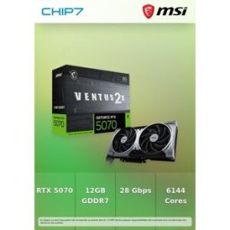 Placa Gráfica MSI Nvidia GeForce RTX 5070 VENTUS 2X OC 12GB GDDR7 DLSS4