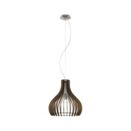 Eglo 61917 - Candeeiro suspenso TINDORI 1xE27/60W/230V diâmetro 38 cm castanho