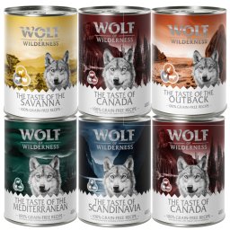 6x400g The Taste Of Pack misto Adult Wolf of Wilderness comida cães