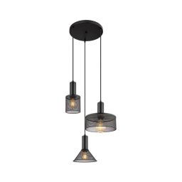 Globo 15648-3H - Candelabro suspenso JEDD 3xE27/60W/230V preto