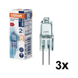 Conjunto com 3 lâmpadas halógenas para forno HALOSTAR G4/20W/12V 2700K - Osram