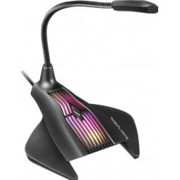 Microfone Mars Gaming RGB PRO, USB, Preto