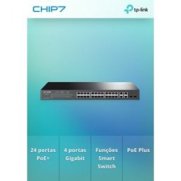 TP-LINK SWITCH JETSTREAM 24PORT 10/100 + 4 GIGABIT SMART 24PORT POE+