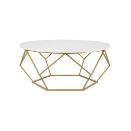 Mesa de centro DIAMOND 41,5x90 cm dourado/branco