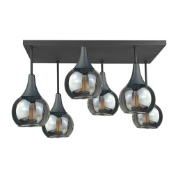 Candeeiro integrado SOMA 6xE27/60W/230V preto/fumado preto