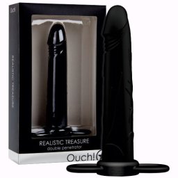 Dildo Dupla Penetração Realistic Treasure Preto