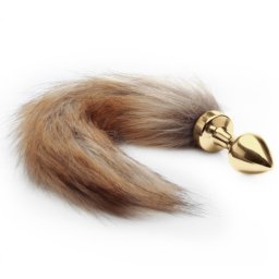 Plug Anal Dourado C/ Cauda de Raposa