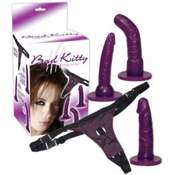 Strap On C/ 3 Dildos Bad Kitty