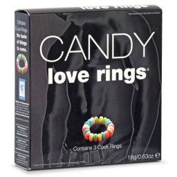 Kit de 3 Anéis Comestíveis Candy Love Rings