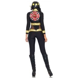 Fantasia Bombeira Red Blaze FireFighter Preta