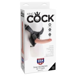 Strap On Realista 7" King Cock Branco