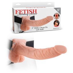 Strap On Fetish Fantasy Oco C/ Testículos 9" Branco