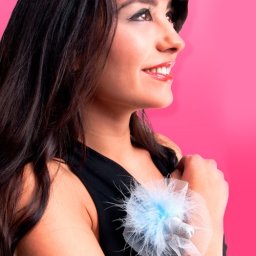 Alfinete de Tule Branco C/ Pénis Brilhante