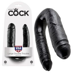 Dildo Duplo Realístico Large Double Trouble King Cock Preto
