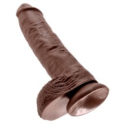 Dildo Realístico C/ Testículos King Cock 10" Mulato