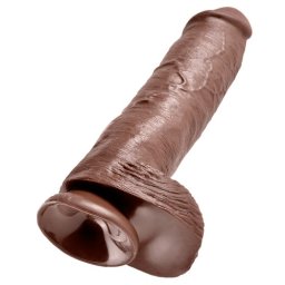 Dildo Realístico C/ Testículos King Cock 11" Mulato