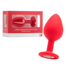 Plug Anal Diamond Butt Plug Largo Vermelho