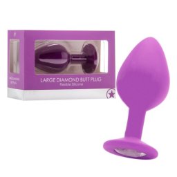 Plug Anal Diamond Butt Plug Largo Roxo