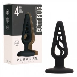 Plug Anal em Silicone Plug & Play 4" Preto