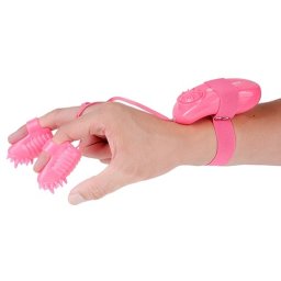 Kit Estimulador Digital Vibratório Neon Magic Touch Finger Fun Rosa