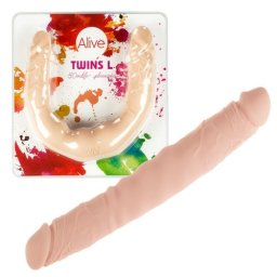 Dildo Duplo Realístico Alive Twins L Branco