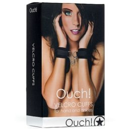 Algemas Ouch! Velcro Handcuffs Pretas