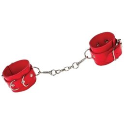 Algemas Ouch! Leather Hancuffs Vermelhas