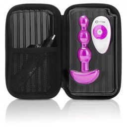 Plug Anal Recarregável C/ Comando B-Vibe Triplet Rosa