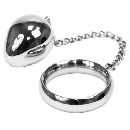 Anel + Plug Anal Metal Hard 50mm e Chain Bead