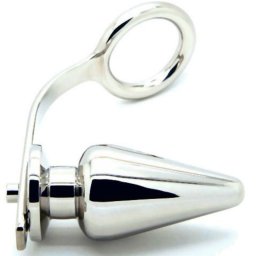 Anel C/ Plug Anal Metal Hard Ring Balls & Plug