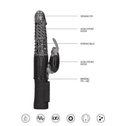 Vibrador Rotating Rabbit Preto Shots Toys