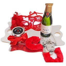 Kit Erótico Vermelho Máscara Veneziana