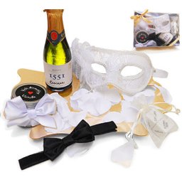 Kit Erótico Branco Máscara Veneziana