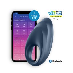 Anel Vibratório Recarregável C/ APP e Bluetooth Powerful One Ring Satisfyer Azul