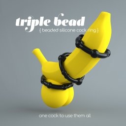 Conjunto de 3 Anéis Crushious Triple Bead Pretos