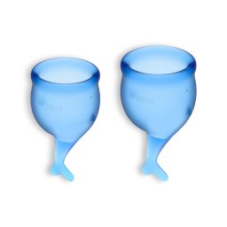 Conjunto de 2 Copos Menstruais Satisfyer Feel Secure Azul Securo