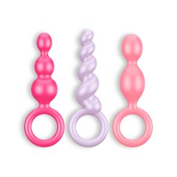 Conjunto de 3 Plugs Anais Booty Call Satisfyer Coloridos