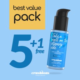 Pack de Lubrificantes à Base de Água Crushious (5 X 50 ml) + 1 Grátis