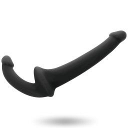Dildo Duplo Strapless Strap On Addicted Toys Pele Negra