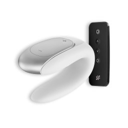 Vibrador Recarregável Double Fun C/ App Satisfyer Branco