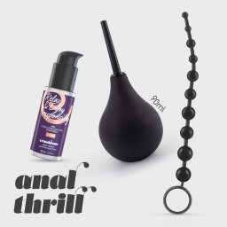 Anal Thrill Duche Anal 90ml C/ Lubrificante Anal 50ml & Tira de 10 Pérolas Anais Crushious