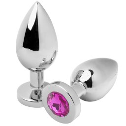 Plug Anal Metal Hard Plug Diamond Rosa Cristal Médio