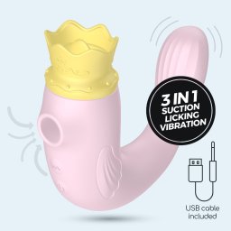 Estimulador Recarregável Triplo Hiri Crushious Rosa